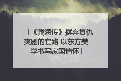 《藏海传》摒弃复仇爽剧的套路 以东方美学书写家国情怀
