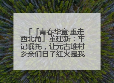 「青春华章·重走西北角」董建新：牢记嘱托，让元古堆村乡亲们日子红火是我最大动力！