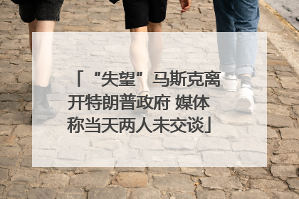 “失望”马斯克离开特朗普政府 媒体称当天两人未交谈