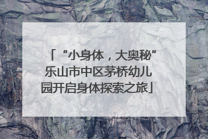 “小身体，大奥秘” 乐山市中区茅桥幼儿园开启身体探索之旅