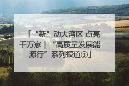 “新”动大湾区 点亮千万家｜“高质量发展能源行”系列报道③
