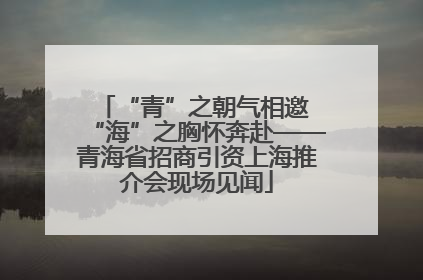 “青”之朝气相邀 “海”之胸怀奔赴——青海省招商引资上海推介会现场见闻