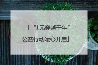 “1元穿越千年”公益行动暖心开启