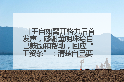 王自如离开格力后首发声，感谢董明珠给自己鼓励和帮助，回应“工资条”：清楚自己要什么，工资条不重要