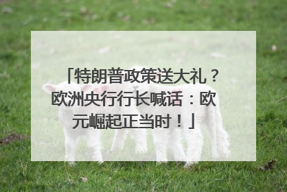 特朗普政策送大礼？欧洲央行行长喊话：欧元崛起正当时！
