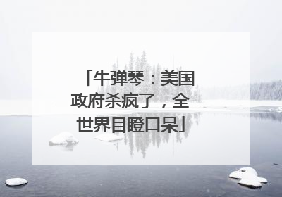 牛弹琴：美国政府杀疯了，全世界目瞪口呆