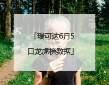 瑞可达6月5日龙虎榜数据