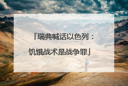 瑞典喊话以色列：饥饿战术是战争罪