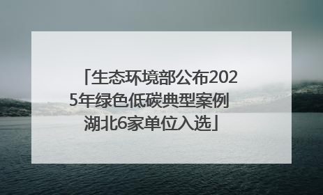 生态环境部公布2025年绿色低碳典型案例 湖北6家单位入选