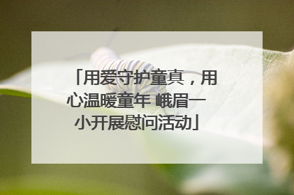用爱守护童真，用心温暖童年 峨眉一小开展慰问活动