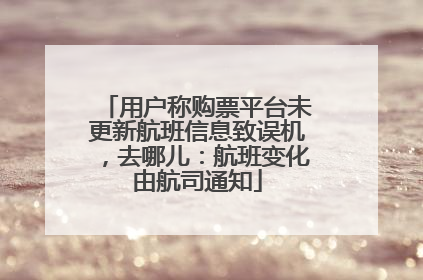 用户称购票平台未更新航班信息致误机，去哪儿：航班变化由航司通知