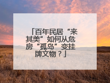 百年民居“来其美”如何从危房“孤岛”变挂牌文物？