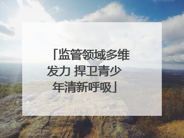 监管领域多维发力 捍卫青少年清新呼吸