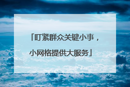 盯紧群众关键小事，小网格提供大服务