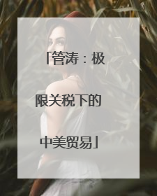 管涛：极限关税下的中美贸易