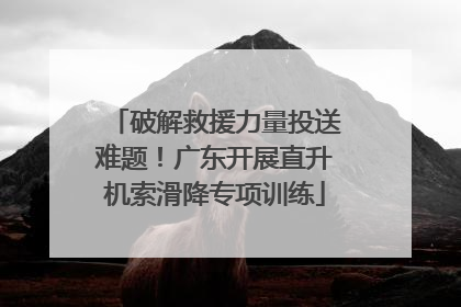 破解救援力量投送难题！广东开展直升机索滑降专项训练