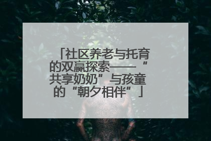 社区养老与托育的双赢探索——“共享奶奶”与孩童的“朝夕相伴”