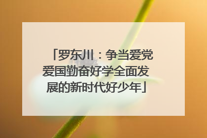 罗东川：争当爱党爱国勤奋好学全面发展的新时代好少年