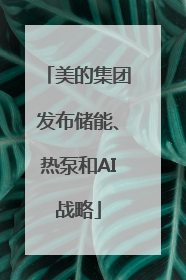 美的集团发布储能、热泵和AI战略