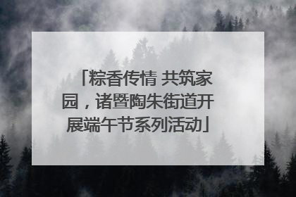 粽香传情 共筑家园，诸暨陶朱街道开展端午节系列活动