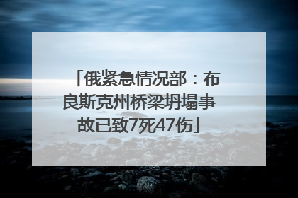 俄紧急情况部：布良斯克州桥梁坍塌事故已致7死47伤