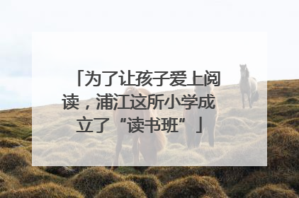 为了让孩子爱上阅读，浦江这所小学成立了“读书班”