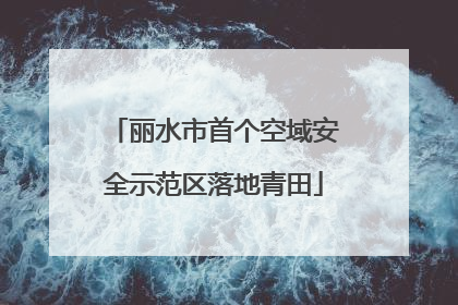 丽水市首个空域安全示范区落地青田