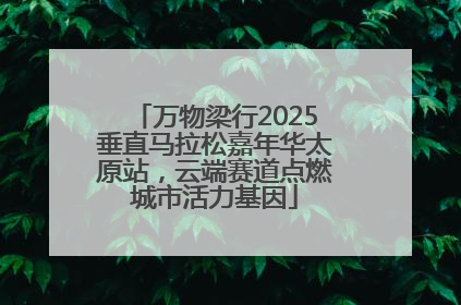 万物梁行2025垂直马拉松嘉年华太原站，云端赛道点燃城市活力基因