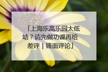 上海乐高乐园太低幼？请先做功课再给差评｜锋面评论