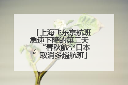 上海飞东京航班急速下降的第二天，“春秋航空日本”取消多趟航班