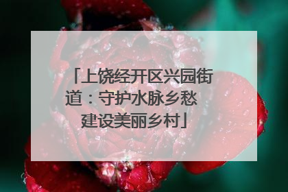 上饶经开区兴园街道：守护水脉乡愁 建设美丽乡村