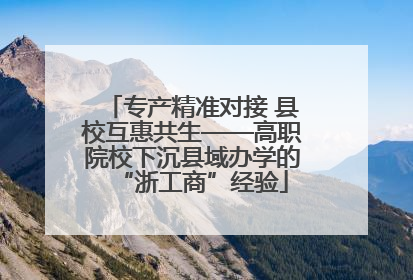 专产精准对接 县校互惠共生——高职院校下沉县域办学的“浙工商”经验