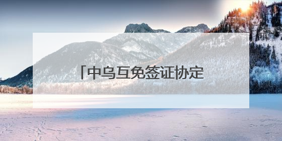 中乌互免签证协定今日生效 首架免签入境航班已抵达