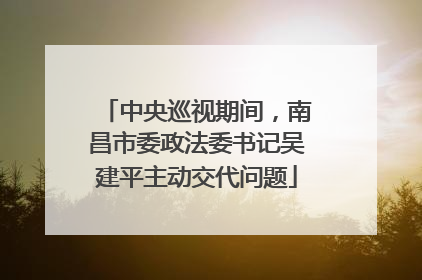 中央巡视期间，南昌市委政法委书记吴建平主动交代问题