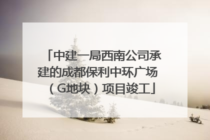 中建一局西南公司承建的成都保利中环广场（G地块）项目竣工