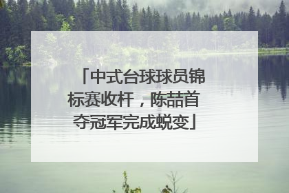 中式台球球员锦标赛收杆，陈喆首夺冠军完成蜕变