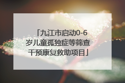 九江市启动0-6岁儿童孤独症等筛查干预康复救助项目