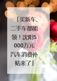 买新车、二手车都能领！沈阳5000万元汽车消费补贴来了