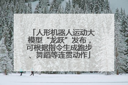 人形机器人运动大模型“龙跃”发布，可根据指令生成跑步、舞蹈等连贯动作