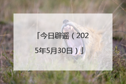 今日辟谣（2025年5月30日）