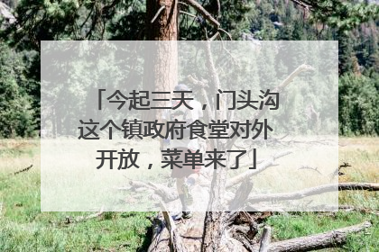 今起三天，门头沟这个镇政府食堂对外开放，菜单来了
