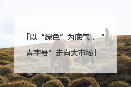 以“绿色”为底气，“青字号”走向大市场