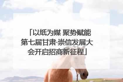 以纸为媒 聚势赋能 第七届甘肃·崇信发展大会开启招商新征程