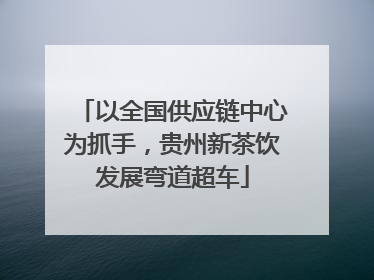 以全国供应链中心为抓手，贵州新茶饮发展弯道超车