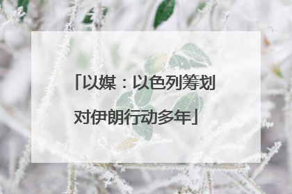 以媒：以色列筹划对伊朗行动多年