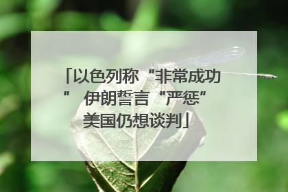 以色列称“非常成功” 伊朗誓言“严惩” 美国仍想谈判