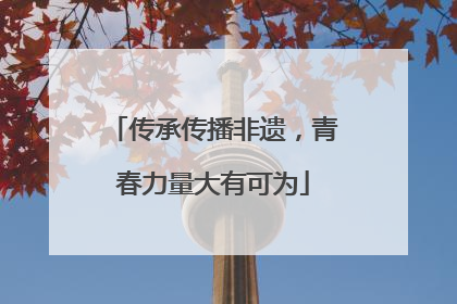 传承传播非遗，青春力量大有可为