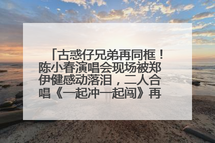 古惑仔兄弟再同框！陈小春演唱会现场被郑伊健感动落泪，二人合唱《一起冲一起闯》再现青春回忆
