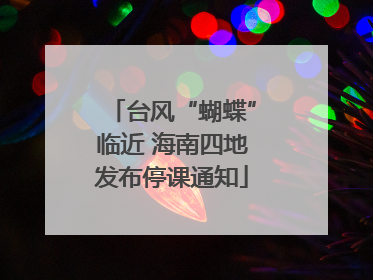 台风“蝴蝶”临近 海南四地发布停课通知