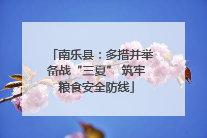 南乐县：多措并举备战“三夏” 筑牢粮食安全防线